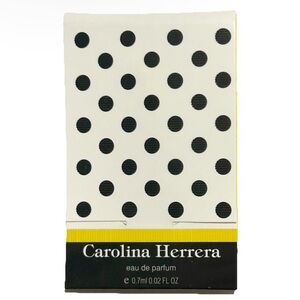 Vintage 1980s Carolina Herrera Eau de Parfum Mini Sample Vial Polka Dots Yellow